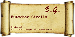 Butscher Gizella névjegykártya